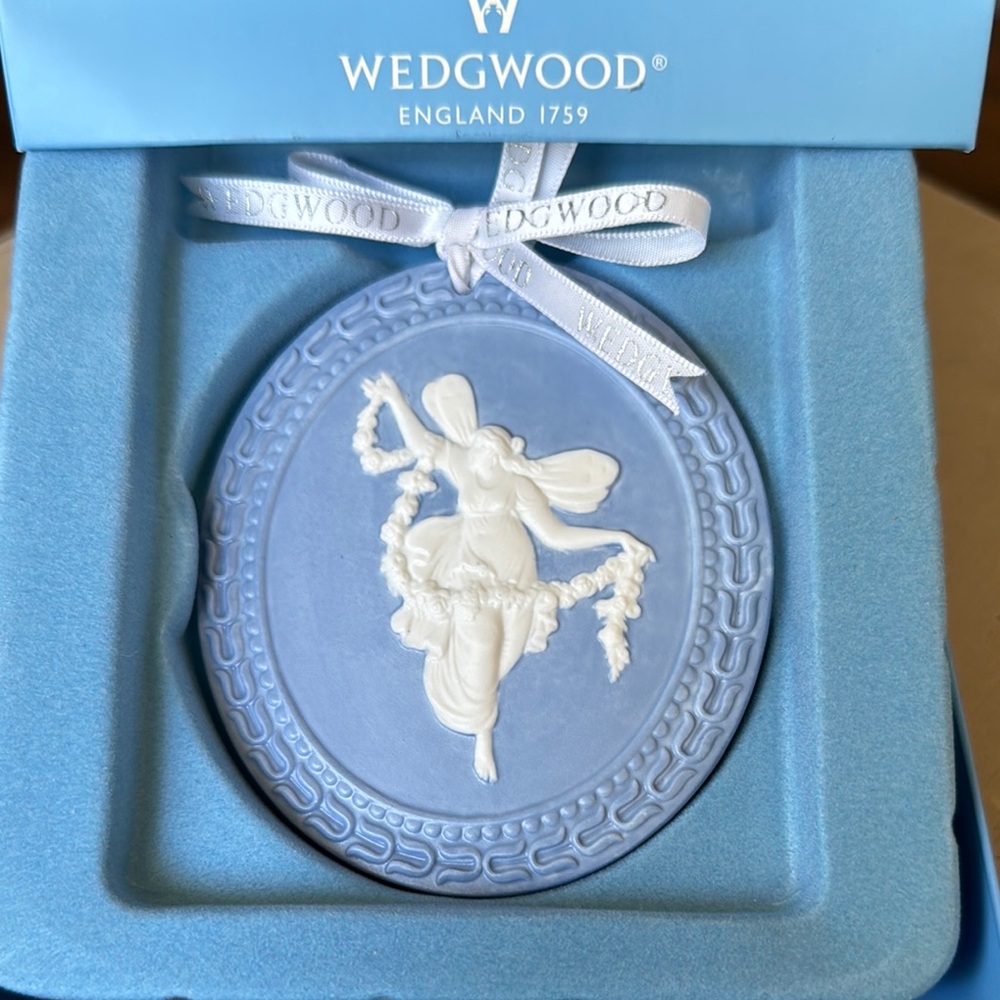 Wedgwood Sky Blue and White Dancing Fairy Annual Ornament